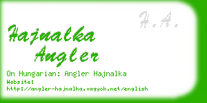 hajnalka angler business card